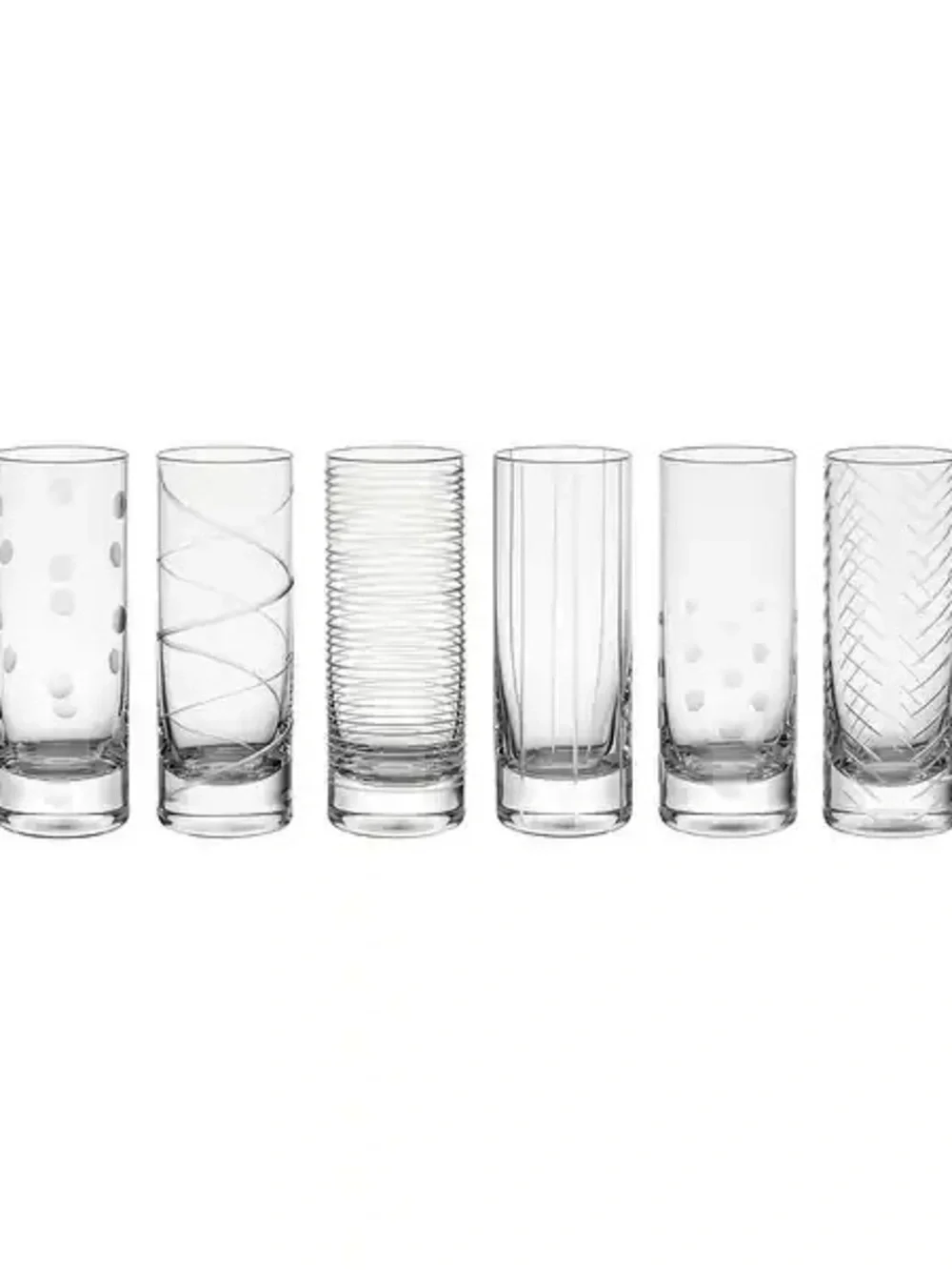 Mikasa Clear Highball Glasses with Gold Accents - Set of 6